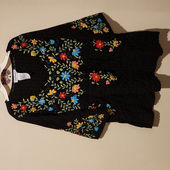❤️ VINTAGE THE PARAGON EMBROIDERED BOHO COTTON TOP, MEDIUM - Picture 1 of 7